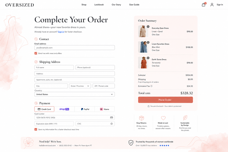 Checkout preview