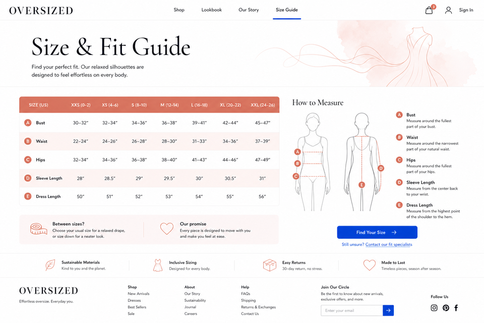 Size Guide preview
