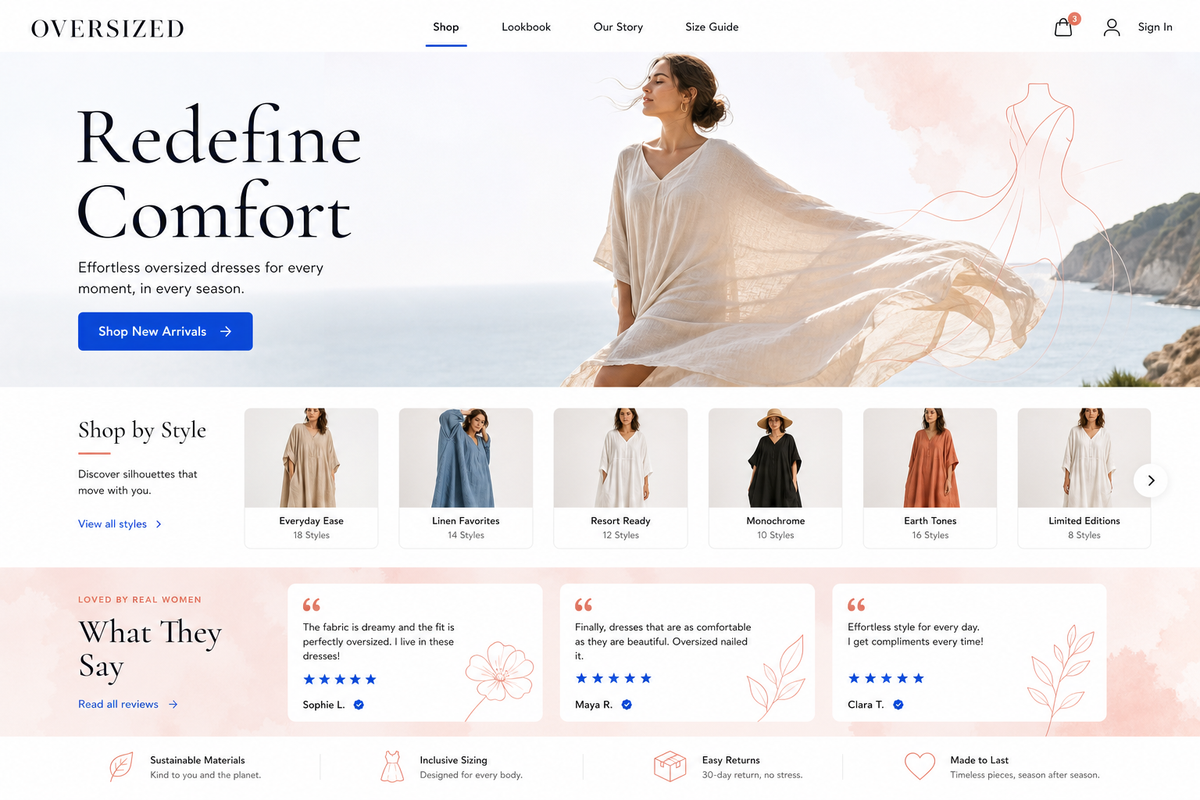 Women's Oversized Dresses Boutique preview