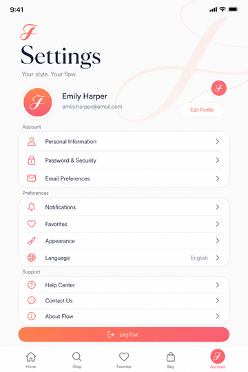 Settings preview