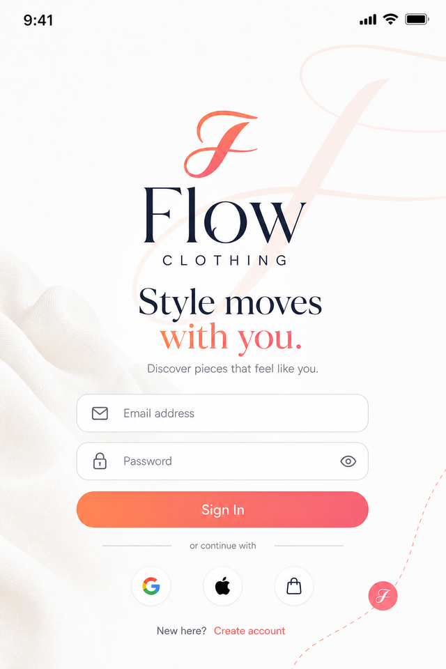 Clothing Ecommerce App Flow — Splash