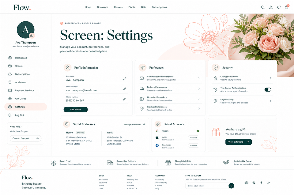 Settings preview