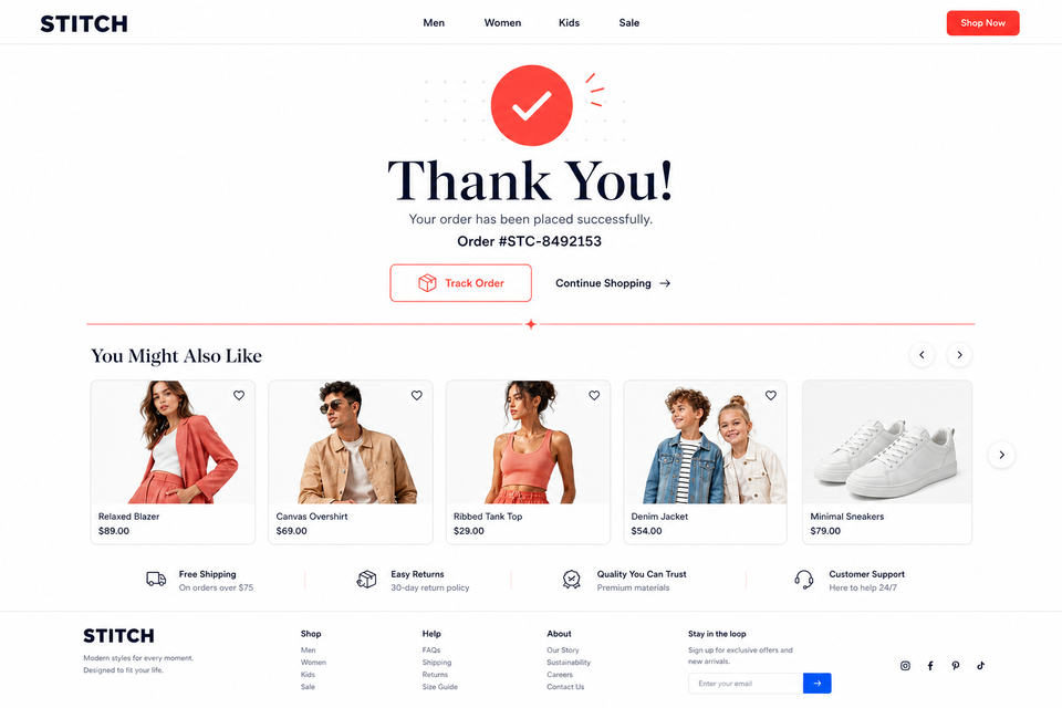 Order Confirmation preview