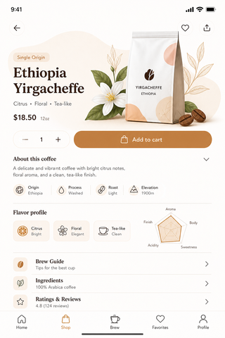 Artisan Coffee App screen 3