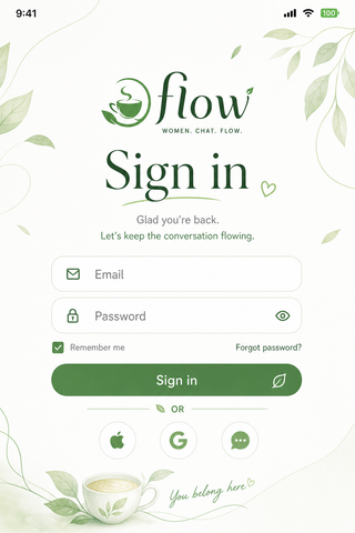 Women's Chat App screen 2